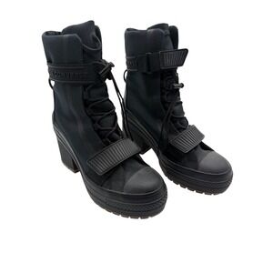 Converse Black Lace-Up Chuch Taylor All Stars GR82 Platform Heeled Boots 6.5
